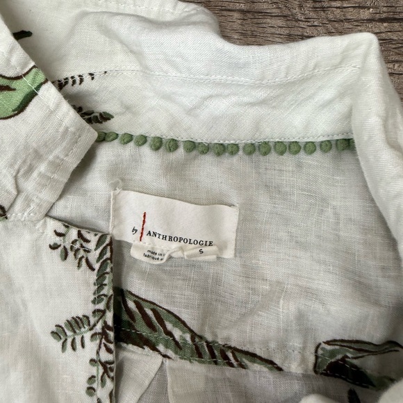 Anthropologie Botanical Leaf Pattern Blouse size small - Picture 5 of 6